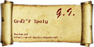 Gróf Ipoly névjegykártya
